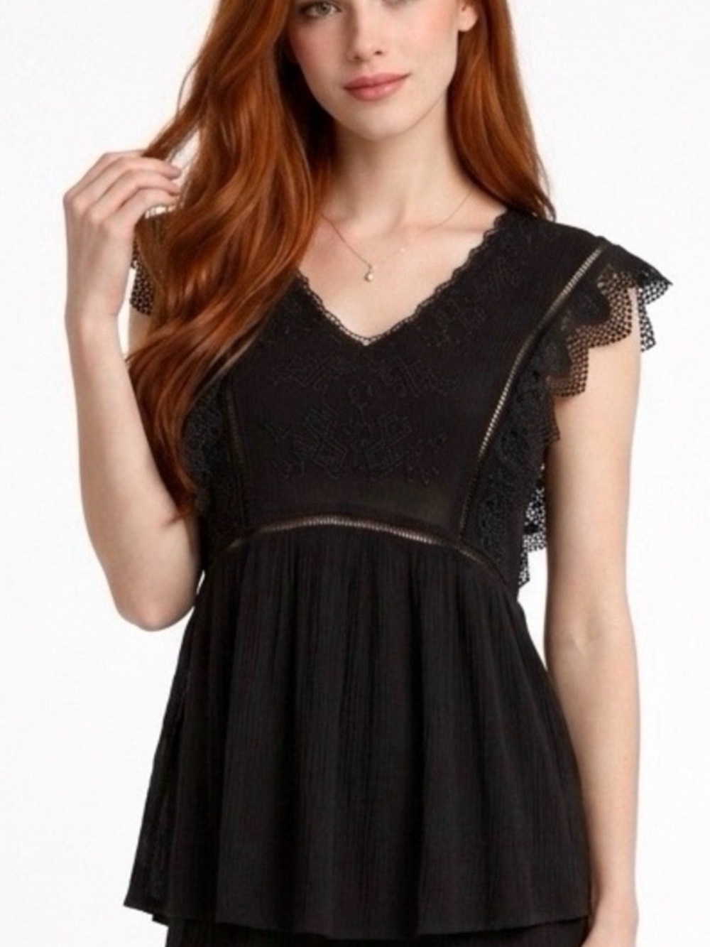 ADIVA Lace Embroidered Top Size Small